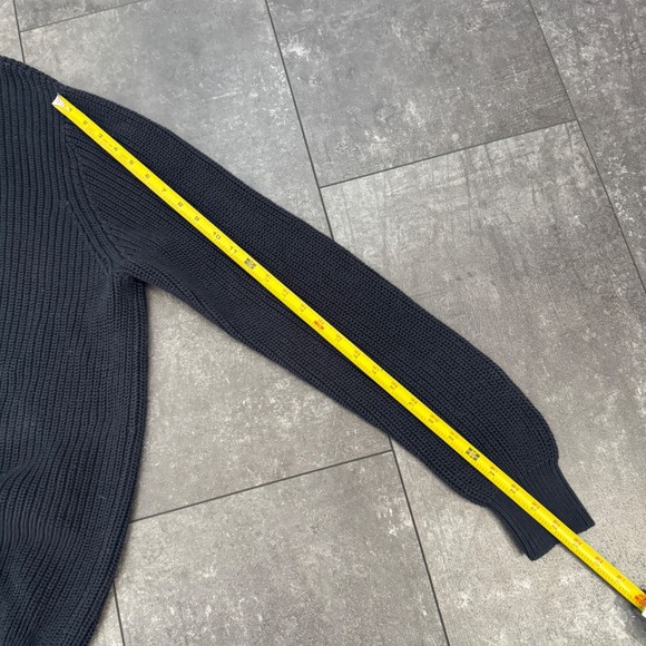 LL Bean Mens Full Zip Ribbed Knit Sweater Jacket Navy Blue XL Reg Heavyweight - Picture 5 of 5